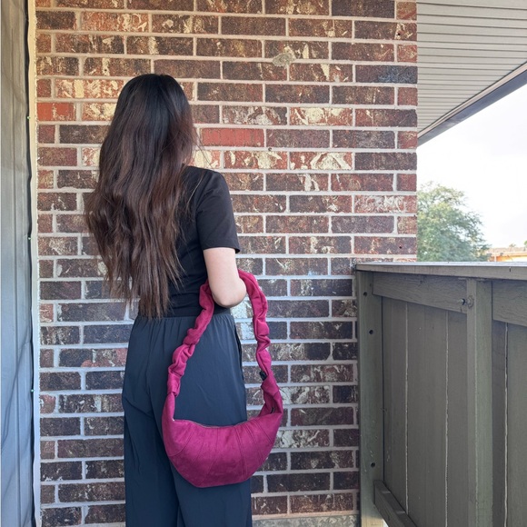 Handmade Vegan Suede Croissant/Crescent/Dumpling/Banana Bags Handbag Crossbody - Picture 11 of 15